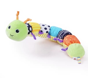 Jouet musical <span class=keywords><strong>multicolore</strong></span> <span class=keywords><strong>Chenille</strong></span> pour bébé Jouet en coton doux Animal en peluche sensoriel avec règle Design Cloches Hochets Type de mouton Unisexe - Product Image 1