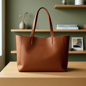 Bolso de Mano Casual de Cuero Genuino, Duradero, Personalizado OEM, con Cierre de Cremallera Suave, Impermeable, Ecológico, de Gran Capacidad - Product Image 1