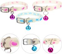 Collier lumineux pour chat et chien avec cloche éclairée Collier pour chiot Collier de sécurité fluorescent réglable pour animaux de compagnie