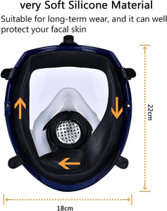 Máscara facial completa de silicona de grado industrial con certificación CE, antitóxica, con respirador, a prueba de polvo, a prueba de venenos, reutilizable y segura. - Product Image 4