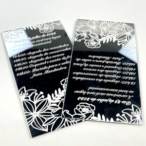 Carte d'invitation de mariage personnalisée en or <span class=keywords><strong>et</strong></span> argent avec effet miroir, feuilles vierges en acrylique, feuilles de présentation, <span class=keywords><strong>enveloppe</strong></span> de bienvenue pour mariage ou entreprise - Product Image 4