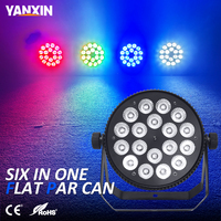 Projecteur LED Par Can Ultra Mince 18x10W 6-en-1 RGBW avec Contrôle Sonore DMX et Fonctionnement Automatique pour Effets Scéniques DJ, Disco et Événements Live