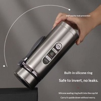 Bouteille d'eau isotherme intelligente en acier inoxydable 201 de grande capacité avec affichage de la température, isolation thermique de 6 à 12 heures, facile à transporter