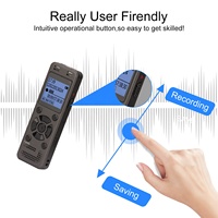 Enregistreur vocal numérique PCM stéréo sans perte avec carte TF, radio FM, dictaphone noir