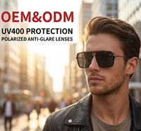 Lunettes de soleil polarisées unisexes classiques, tendance et de qualité supérieure, avec monture carrée en métal hybride Sunray, protection anti-reflets UV400