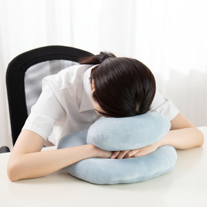 Coussin de sieste confortable pour le bureau, taille standard, en peluche douce, avec support lombaire et appui-tête, pour le sommeil au bureau et l'utilisation par les étudiants - Product Image 4