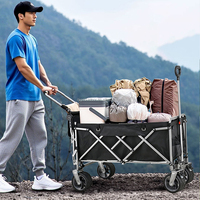 Chariot de camping à quatre roues, chariot utilitaire, parc, pique-nique, pliable, plage, jardin, chariot pliable d'extérieur pour enfants avec table