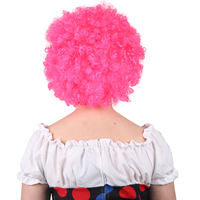 Perruque afro bouclée rose vif pour festival, fête, costume, postiche pour femmes et filles, perruque synthétique haute densité pour cosplay, carnaval