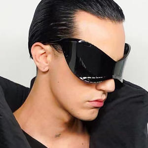 Gafas de Sol de Cosplay de una Pieza para Hombre y Mujer, Estilo Punk, Vintage, Futurista, Visor Cíclope, Azul y Negro, a la Moda, Cyberpunk - Product Image 2