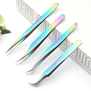 Pince à épiler pour extensions de cils, en acier inoxydable coloré, de précision, pour faux cils - Product Image 3