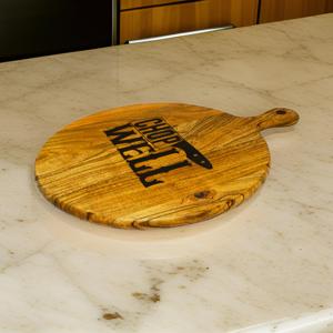 Planche à découper ronde en bois de qualité supérieure avec poignée, planche à découper en bois gravée, planche de service pour la cuisine et la maison - Product Image 5