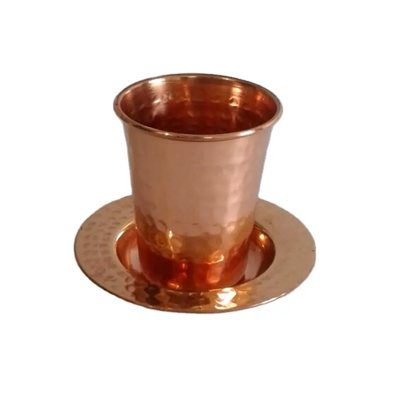 custom 100% solid hammered metal beer drinking stein Moscow mules 100% pure copper tumbler cup with coaster plate