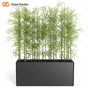 133 L Black Galvanized Steel Modern <b>Square</b> Planter Garden Flower <b>Pot</b> Custom Size <b>Outdoor</b> Indoor - Product Image 1