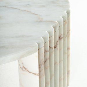 Table basse ronde en marbre au design moderne Mobilier de salon en pierre Table basse en marbre <span class=keywords><strong>caravelle</strong></span> - Product Image 4