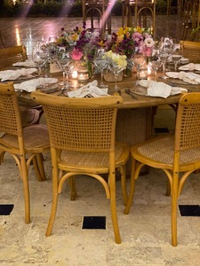 Chaise de salle à manger en rotin DISHI de style nordique avec siège en rotin, chaise rustique artisanale pour <span class=keywords><strong>appartement</strong></span>, banquet, mariage et hôtel, vente en gros - Product Image 4