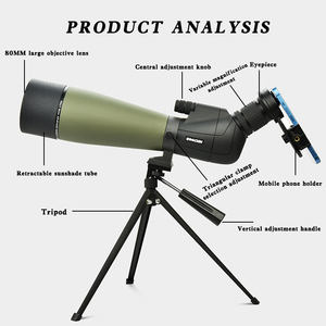 구친 조류 관찰용 줌 25-75x80 고급 BAK4 FMC 렌즈 방수 단안 망원경 삼각대 포함 - Product Image 5