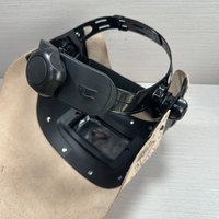 Casque de soudage auto-assombrissant en cuir à motif cartographique vintage avec écran frontal rabattable, finition thermolaquée pour la fabrication automobile