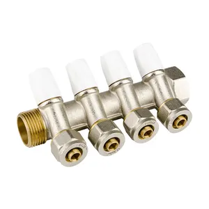 Nhà Máy Bán buôn tùy chỉnh nước Brass Manifold van cho HVAC hệ thống với Nickel hoặc chrome-mạ kết thúc