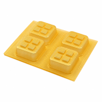 Plateau de présentation jaune à bord large pour gâteaux de lune, boîte d'emballage de pâtisserie de précision et durable pour boulangeries professionnelles et événements festifs