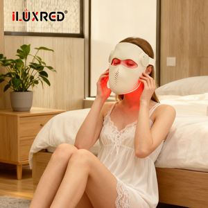 ILUXRED Fabrika Fiyatlı LED Yüz Maskesi Kırmızı Işık Terapisi Kızılötesi Yakın Kızılötesi Silikon Kırmızı Işık Maskesi Evde Kullanım - Product Image 1