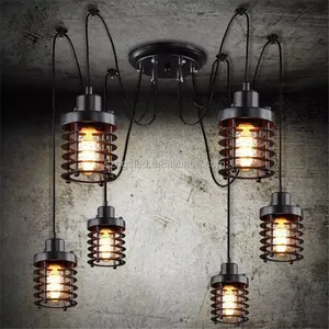 Antique Industrial cluster Pendant Light With Iron Frame /pendant lamps with Edison Bulbs 40w