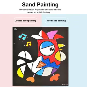 Professional Factory Sand Art Colorful DIY Art Sticker Paper Sand Drawing Creative Kids Sand Art For Kids