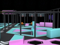 Parque Infantil Interior Rectangular Grande de Estilo Morado con Juegos Blandos para Niños y Parque de Trampolines Interior con Divertidos Desafíos