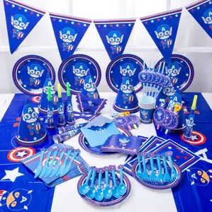 Cartoon Thema Kids Birthday Party Accessoires Party Wegwerp Servies Sets