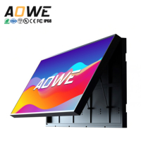 Layar LED Warna Penuh P4 P5 P6 P8 P10 Tahan Air Luar Ruangan IP65 Dua Sisi, Papan Reklame Digital Lipat