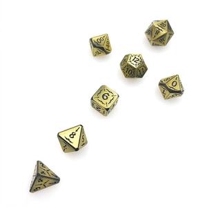 Prix d'usine – Lot de 7 dés polyédriques en métal doré de 16 mm – Dés métalliques de qualité pour jeux de rôle, D&D et jeux de société 5e - Product Image 2