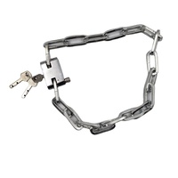 Serrure à chaîne en fer chromé, grande taille, 0.8m, porte en verre plat