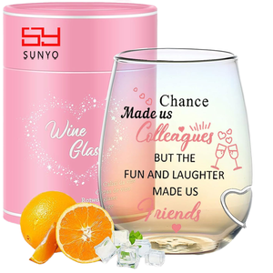 <span class=keywords><strong>Tasse</strong></span> transparente en verre à vin rouge personnalisée en gros avec lettrage humoristique pour cadeau de retraite d'amitié d'anniversaire - Product Image 4