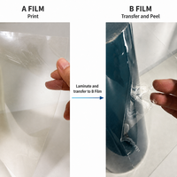 USA Stok Tersedia 30cm UV DTF Transfer Film Roll High Tack A B Film untuk Kaca Logam Pengiriman Cepat