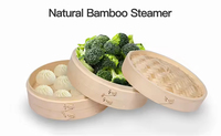 Casserole vapeur en bambou écologique de haute qualité 24 cm, logo personnalisable, compatible avec les plaques à induction, support inclus pour la maison