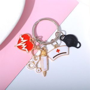 <span class=keywords><strong>Portachiavi</strong></span> personalizzato 2D 3D in metallo di lusso divertente di lusso per infermiere produttore stampato in smalto - Product Image 6