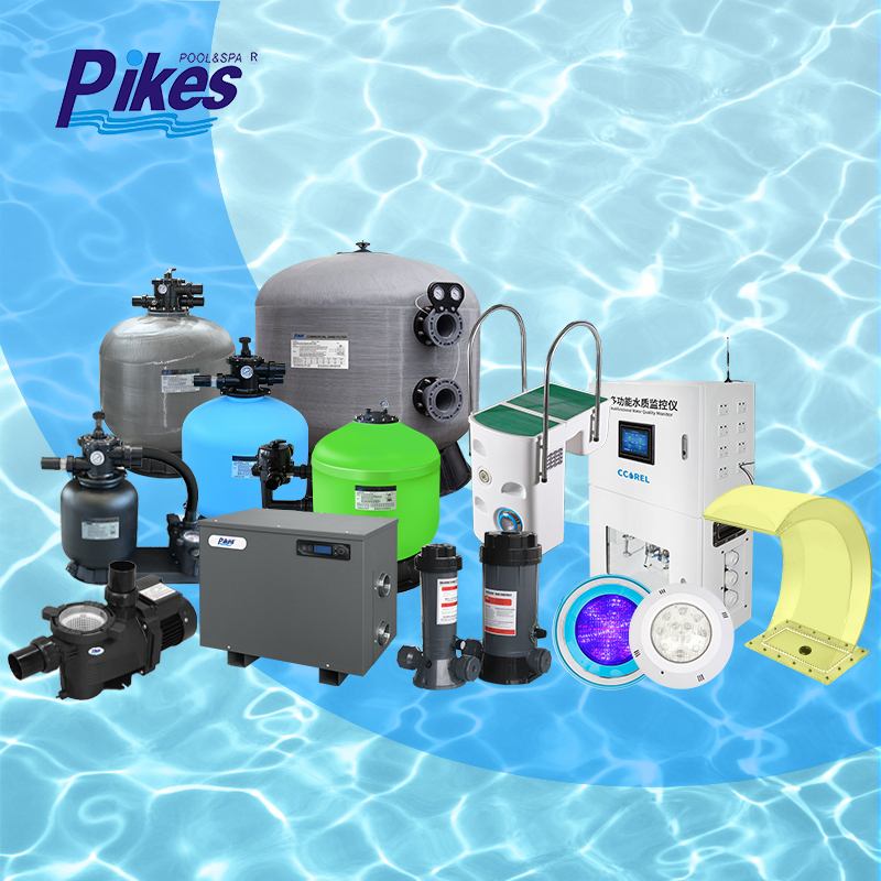 Pikes Complete Swimming Pool Equipment Set Sand Filter Pool Pump Disinfection System LED Pool Light Pool Cleaning Accessories