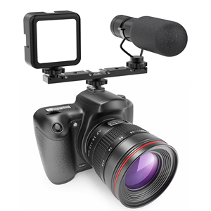 Three-Head Horizontal Cold Shoe Interface Expansion Metal Base Mount Fill Light Microphone Gimbal <strong>Stabilizer</strong> for <strong>DSLR</strong> Cameras - Product Image 6