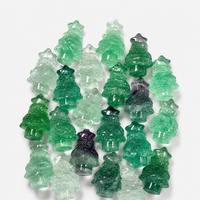 Arbre de Noël en fluorite naturelle sculpté à la main, figurine en pierre précieuse, arbre de cristal de guérison pour la décoration des fêtes, cadeau spirituel