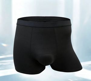 Boxers mi-hauts en soie glacée tricotée pour hommes, taille élastique très extensible, respirants, antibactériens, séchage rapide - Product Image 6