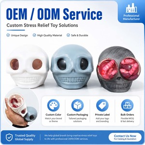Jouet anti-stress tête de mort d'Halloween, nouveauté effrayante pour fêtes, vente en gros directe usine - Product Image 3