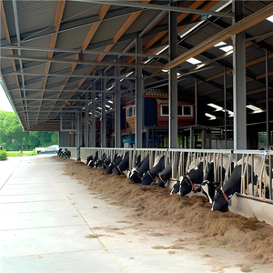 Q355 ASTM Structures en acier préfabriquées Prix concurrentiel Compartiments pour vaches laitières Léger Pliage Coupe soudée Bâtiment de ferme Atelier Entrepôt - Product Image 6