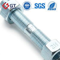 Double End Stud Bolt ASME B18.31.2 A193 B7 1-1/8 Zinc Galvanized for Heavy Industry