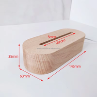 Lampe de nuit LED 3D personnalisée DIY, interface de base en résine acrylique RVB, petite lampe en bois ovale pour chambre à coucher, jardin, alimentation USB