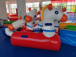 Jouet gonflable de cheval à bascule d'enfants populaires jeu d'équitation d'animal d'amusement et château gonflable pour le jeu extérieur - Product Image 6