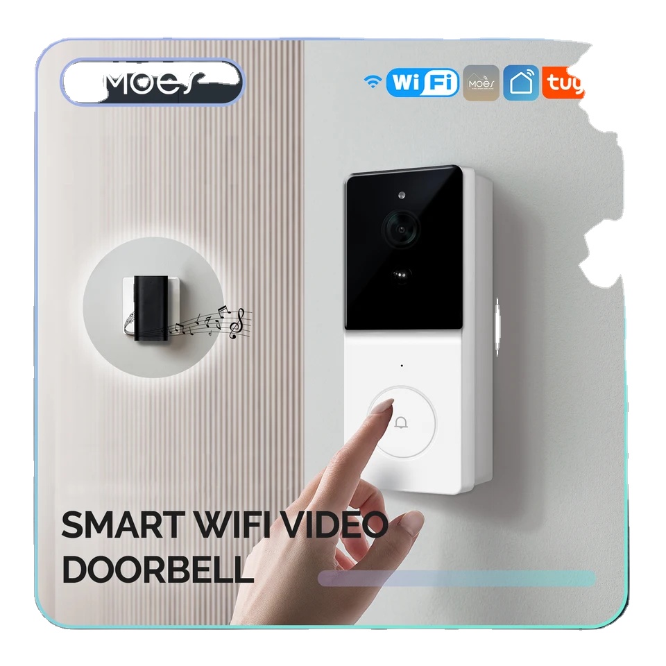 MOES Tuya 1080P смарт-Wi-Fi видео дверной звонок камера беспроводной двухсторонний аудио домофон ночного видения 64 ГБ SD карта Современная Домашняя безопасность