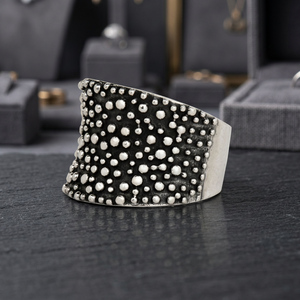 Diseñador texturizado 925 anillo de plata esterlina hecho a mano joyería de moda para aniversario IGI certificado - Product Image 3