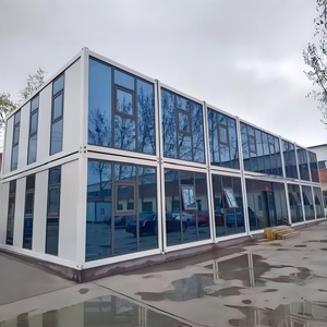 <span class=keywords><strong>Casa</strong></span> Contenedor Modular de 20 pies, Edificio Prefabricado de Dos Pisos para Oficinas con Muro Cortina de Vidrio - Product Image 2