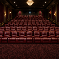 Modernes Luxus-Ledersofa mit manueller Verstellung, geeignet für private Heimkino-Räume, kommerzielle VIP-Kinos.