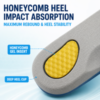 Semelles intérieures de sport confortables en gel TPU respirant, unisexes, absorption des chocs, inserts de remplacement pour chaussures de sport