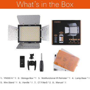 <span class=keywords><strong>Yongnuo</strong></span> YN300 <span class=keywords><strong>III</strong></span> YN300III 3200k-5500K CRI95 18W 55 Lumière vidéo LED portable pour appareil photo avec adaptateur secteur - Product Image 6